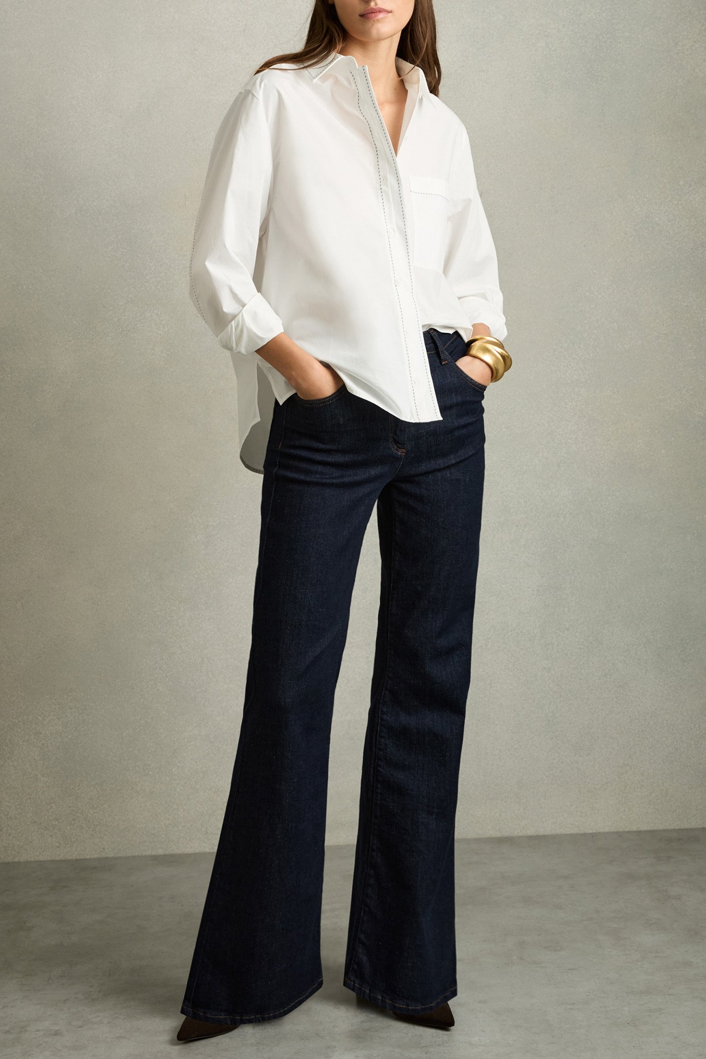 SOFIA STAB STITCH SHIRT WHITE 2