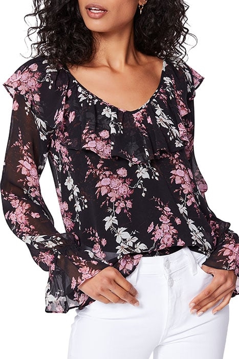 PERSEPHONE BLOUSE BLACK MULTI - MORRISON FLORAL 1
