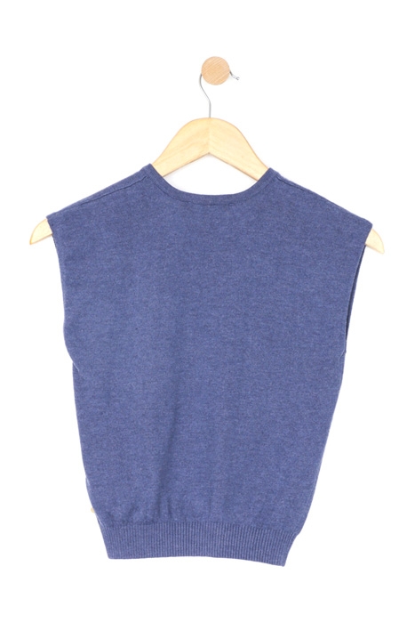 V-NECK PONCHO BLUE 3