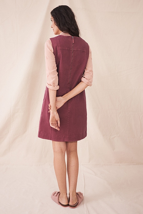 JANEY COTTON PINAFORE MID PLUM 2