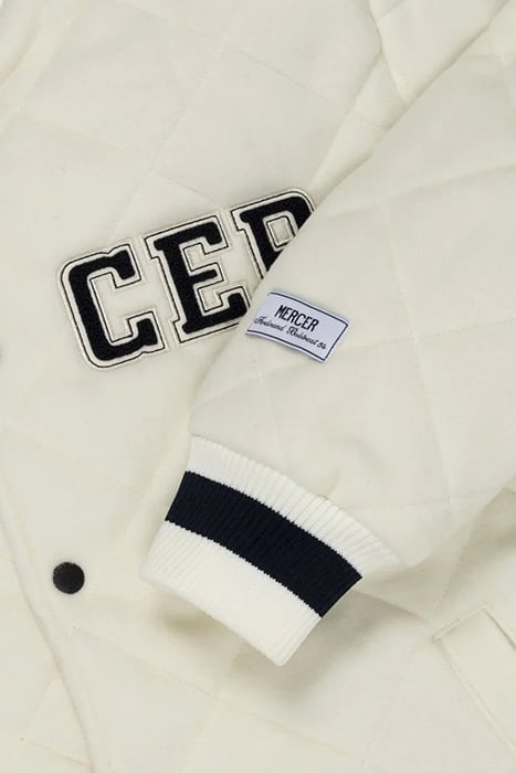 THE MERCER-QUILTED VARSITY WOOL - UNISEX CRÈME 4
