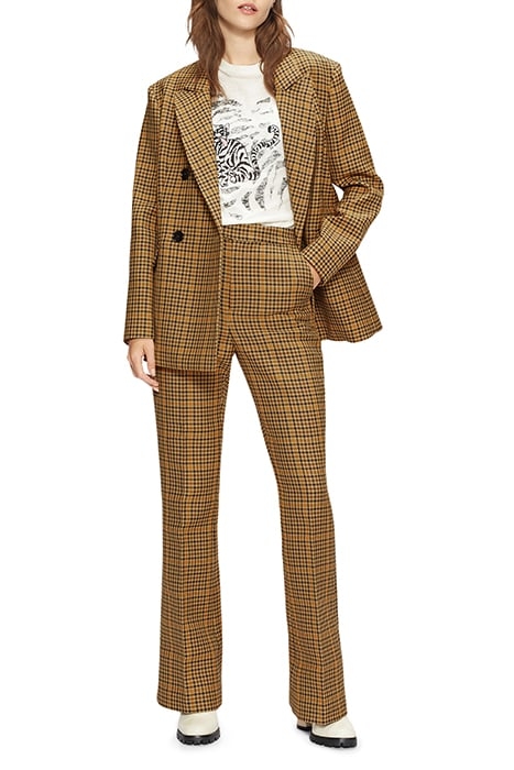 EELISET HIGH WAISTED SLIM FLARE TROUSER LT-BROWN 3