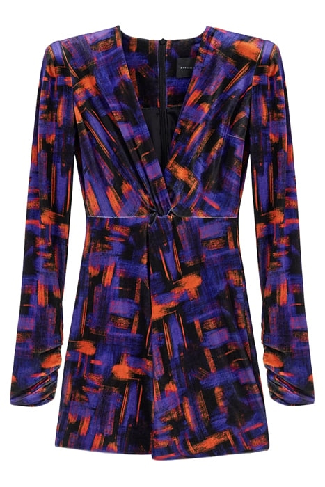 RUCHED VELVET DRESS PAINT PRINT 4