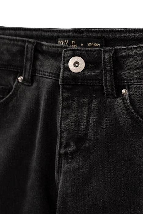 GIRLS’ USED BLACK SKINNY JEANS WITH PRETTY BANDS BLACK USED 4
