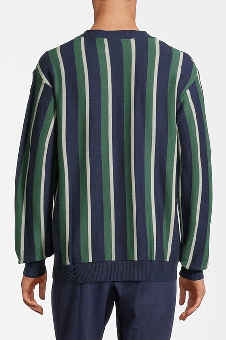 TRABITZ KNITTED CARDIGAN MEDIEVAL BLUE KNITTED STRIPES 3