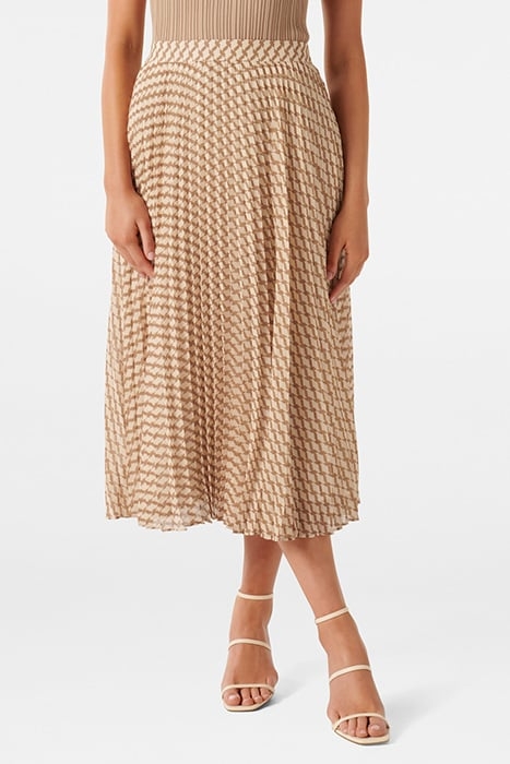 HAILEE PLEATED SKIRT TAN PORTER GEO 1
