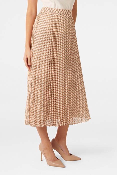 HAILEE PLEATED SKIRT TAN PORTER GEO 5