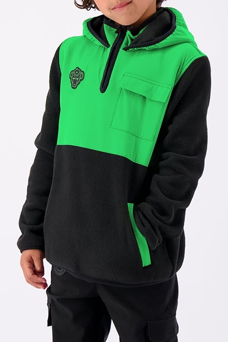 CONTRAST FLEECE JACKET BLACK 1