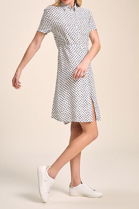 RISE - OFF WHITE SHIRT DRESS WITH GRAPHIC POLKA DOT PRINT 1