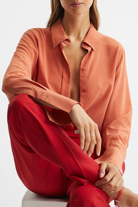 EDEN-MATTE BUTTON-DOWN SHIRT ORANGE 5