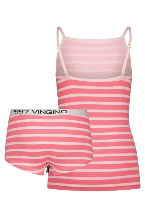 G-SO24-5 STRIPE SINGLET SET ELECTRIC PINK 2
