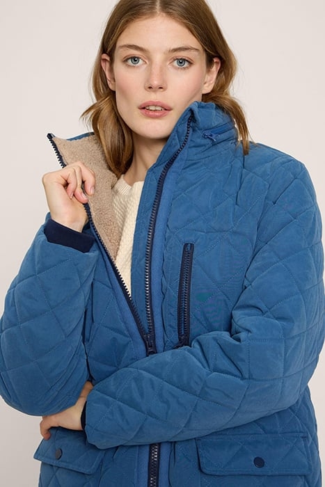 LUCKIE QUILTED COAT MID BLUE 4