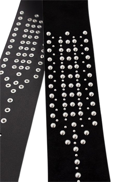 BLACK SUEDE STUDDED WIDE BELT 3