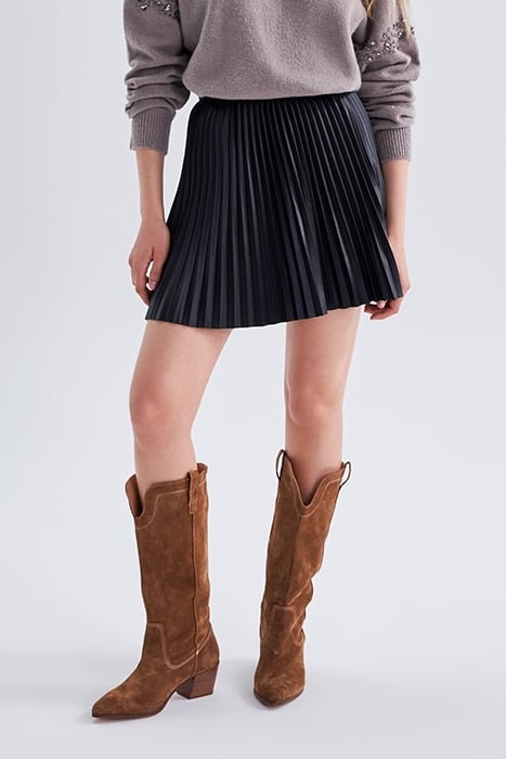 BLACK ROCK-VIBE PLEATED RECYCLED SHORT SKIRT 1