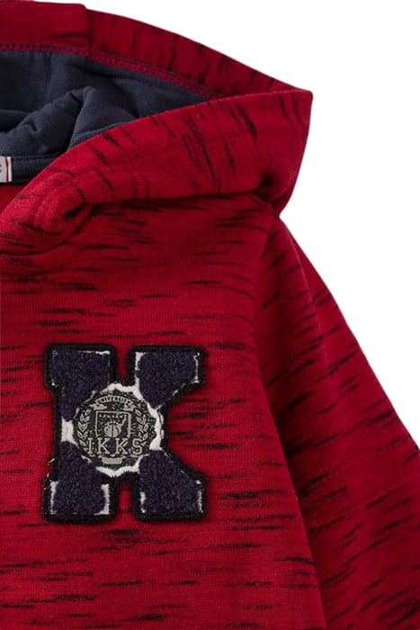 BABY BOYS’ RED MARL FLEECE HOODED CARDIGAN 4