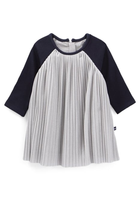 BABY GIRLS’ GREY PLEATED DRESS 1