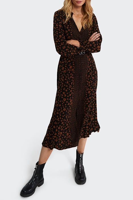 BLACK LEOPARD PRINT LONG DRESS 1