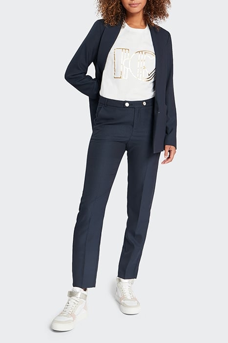 NAVY JACQUARD HOUNDSTOOTH TROUSERS 3