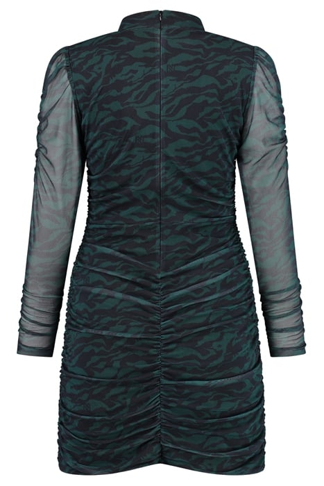 ZEBRA MESH DRESS PINE GREEN 2
