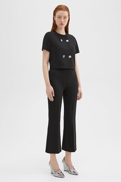 CROPPED KICK PANT IN DOUBLE WEAVE BLACK 4