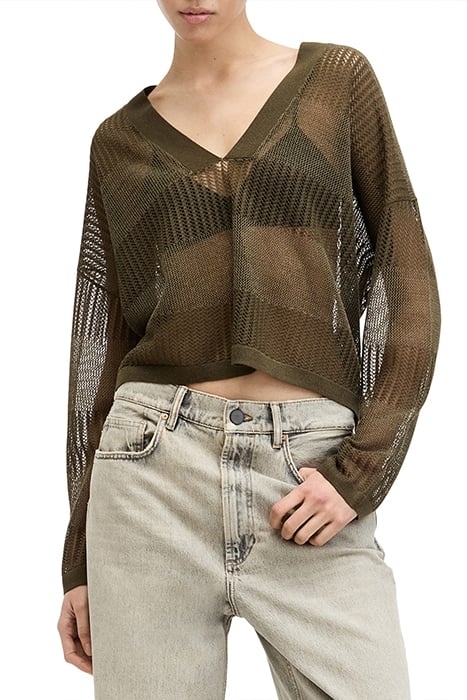 MISHA V NECK KHAKI GREEN 1