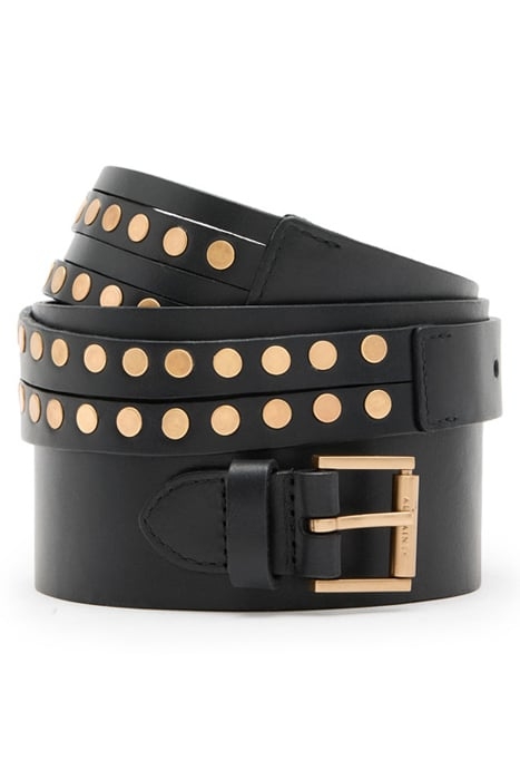 LEONIE STUD WIDE BLT BLACK/WARM BRASS 1