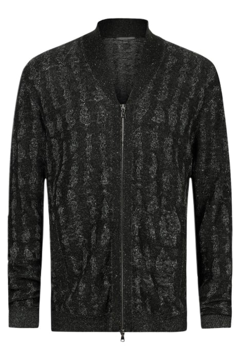 RIVINGTON REGULAR FIT ZIP-FRONT CARDIGAN IRON GREY 1