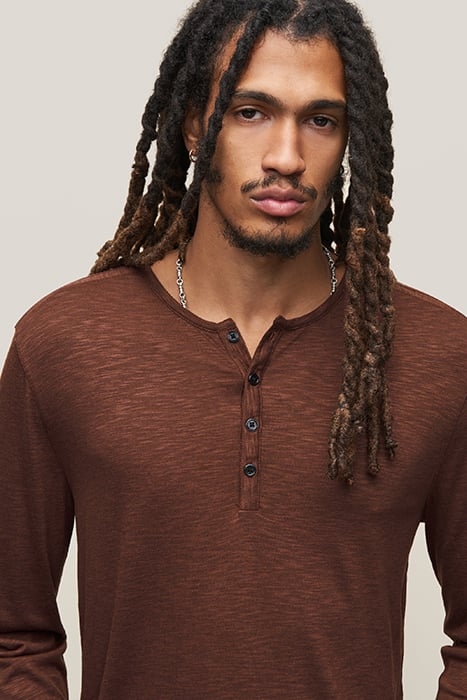 DANVILLE REGULAR FIT LS HENLEY WITH PLAC PRUCE 2