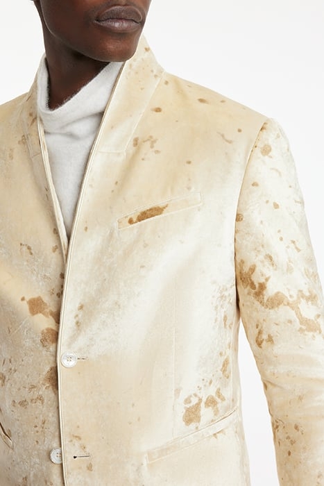 SLIM FIT BUTTON CLOSURE SHORT SHAWL COLL SAND 3