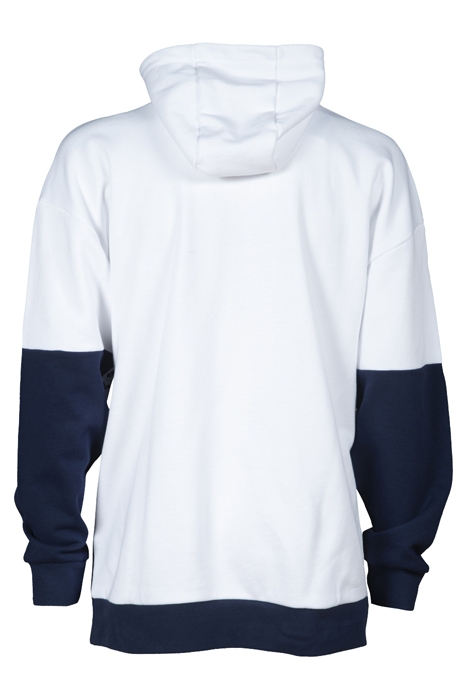 HOODED HALF ZIP PANEL SWEAT TEAM WHITE-NAVY 7