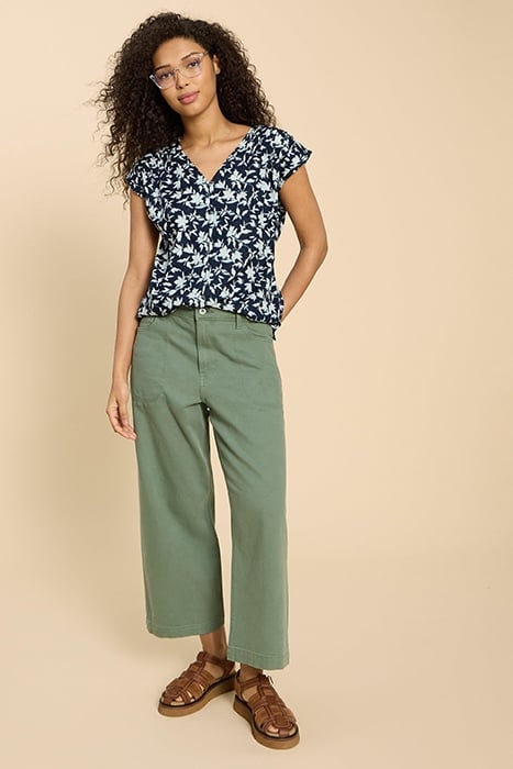 RAE COTTON VEST NAVY PRINTED 1