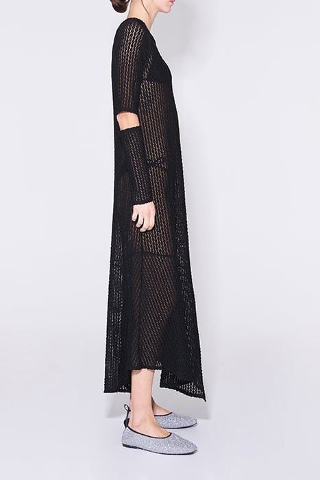BLACK JERSEY-KNIT DRESS 4