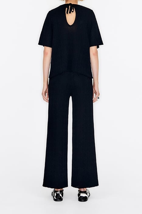 BLACK JERSEY-KNIT TROUSERS 2