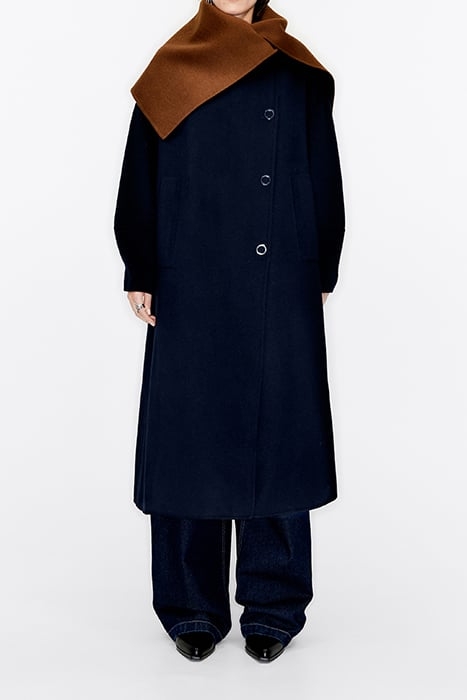 NAVY BLUE OVERSIZE DOUBLE-FACE COAT 1