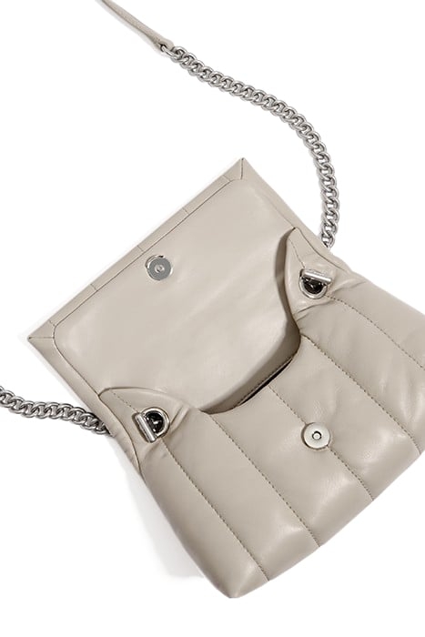 S TAUPE LEATHER FLAP BAG 3