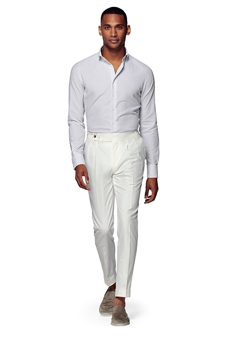 LIGHT GREY HONEYCOMB SLIM FIT SHIRT 3