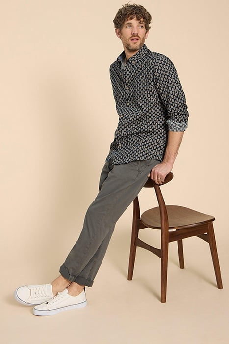 GEO FLORAL PRINTED SHIRT NAVY PRINTED 1