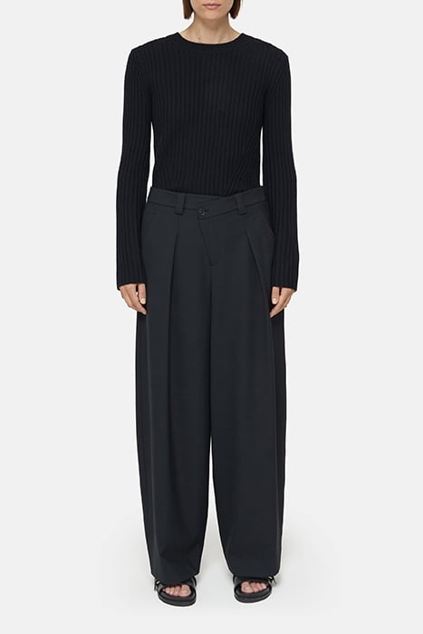 CREW NECK LONG SLEEVE KNITS BLACK 3