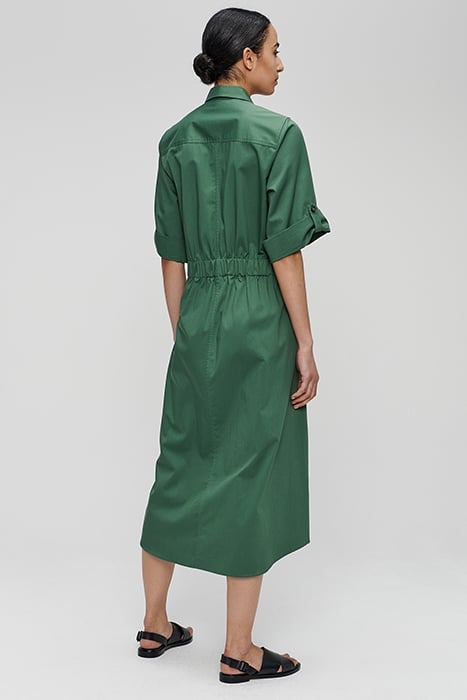 COTTON TWILL WAISTED DRESS AZZURRO 2