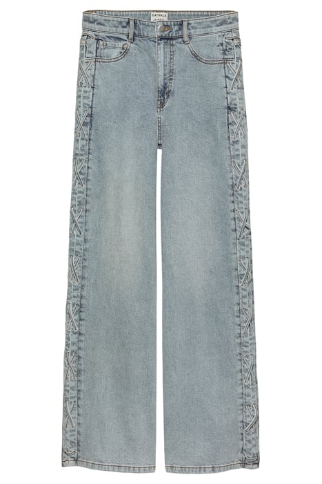 LOOSE FIT JEANS WITH LACE DETAIL BLUE 2