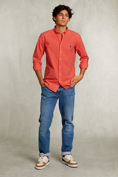 CUSTOM FIT POPLIN SHIRT ROSE RED 1