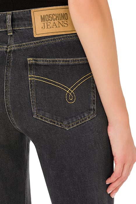 FLARED TROUSERS IN BLACK STRETCH DENIM BLACK 3