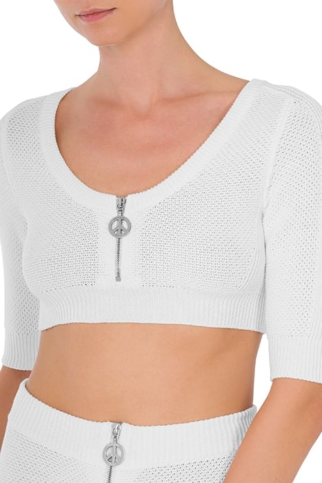 PIQUET MINI SKIRT WITH ZIP WHITE 4