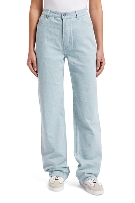 THE RIPPLE AUTHENTIC STRAIGHT JEANS — INDIGO WAVE JACQUARD I 1