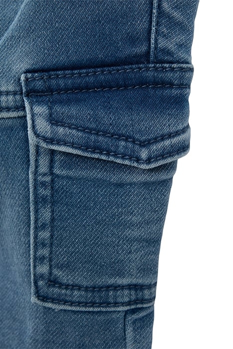 BABY BOYS' BLUE CARGO JEANS WITH ELASTICATED WAIST 4