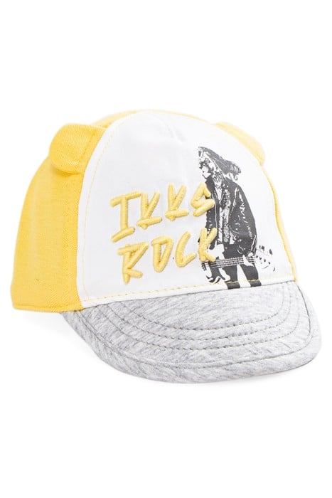 BABY BOYS’ YELLOW, WHITE, GREY EMBROIDERED CAP 1