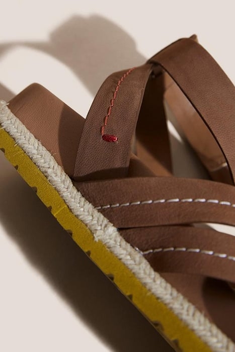 WEAVE FOOTBED SANDAL MID TAN 4