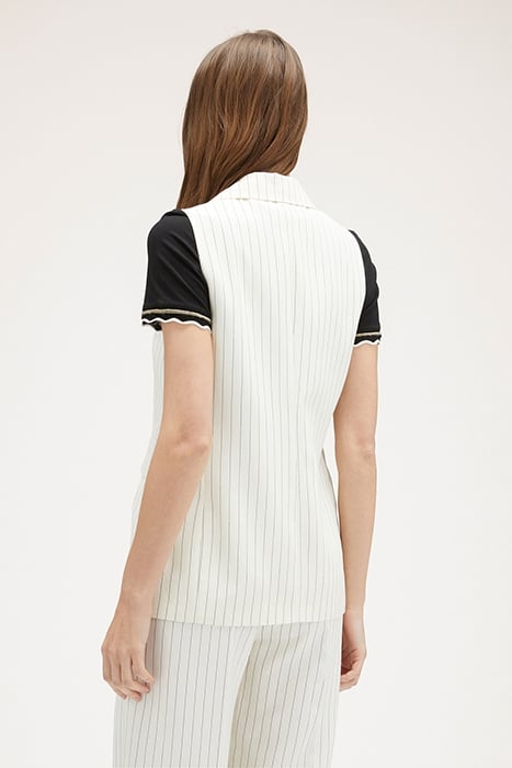 STRIPED LONG FLOWING WAISTCOAT WHITE 2