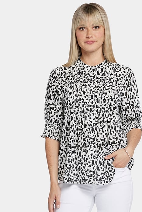 S/S PLEATED PEASANT BLOUSE GATO 1