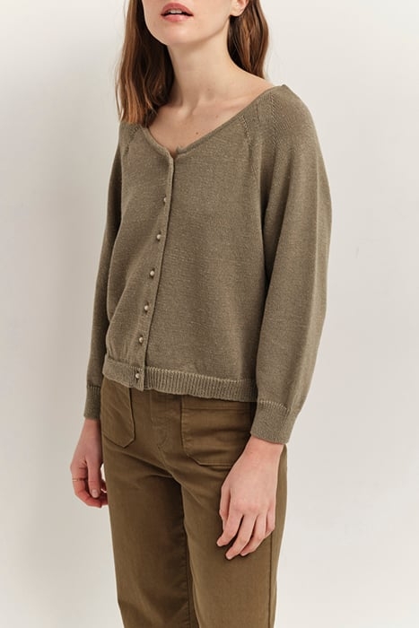 TASTE - VETIVER CARDIGAN, LUREX KNIT, BOAT NECK 4